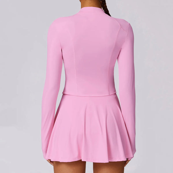 SPARK Workout Zip Up Slim Fit Jackets-pink back