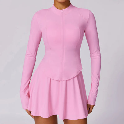 SPARK Workout Zip Up Slim Fit Jackets-pink color