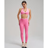 Seamless Twist Knot Halter Neck Bra&Leggings Yoga Two-piece Set in pink set