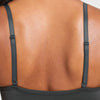 Self-adjusting seamless yoga bra in gray back