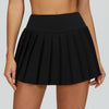 Ultimate Naked Feeling Fake Two-Piece Pleated Tennis Skirt  in black