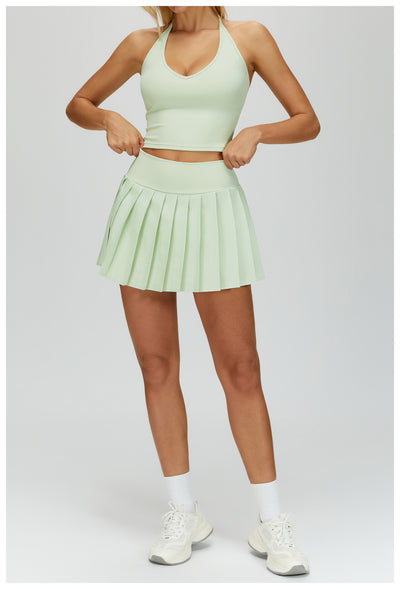 Ultimate_Naked_Feeling_Fake_Two-Piece_Pleated_Tennis_Skirt_in_green_set tank