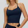 Women's Adjustable Cross Back Fitness Tank Top for Workout  in navy