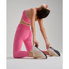 Women wearing Yoga Leggings and Sports Bra Set. in pink sport